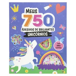 Livro de atividades com 750 strass unicórnios Brasileitura