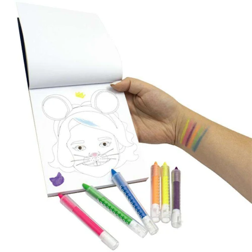 Livro de atividades pintura facial com 06 cores menina TodoLivro