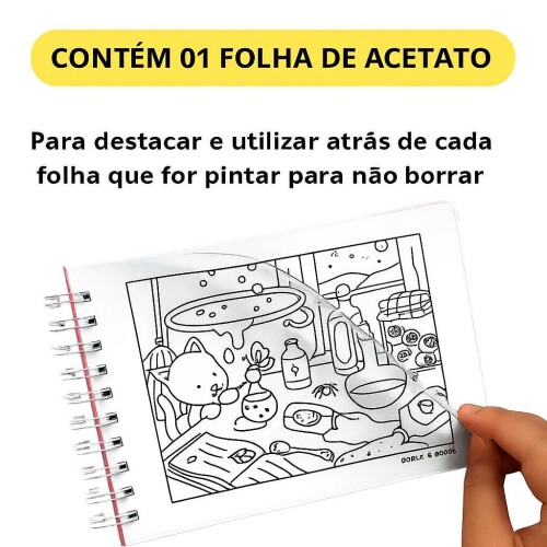 Livro para colorir Bobbie Goods com 50 páginas 180g com acetato