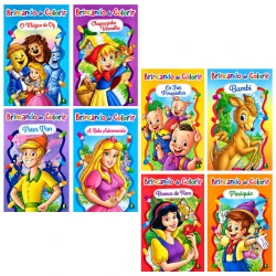 Livro para colorir Brincando de Colorir com 10 desenhos Brasil Leitura