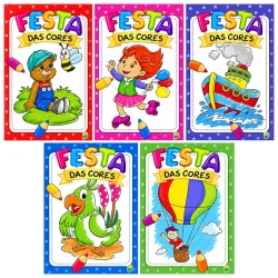 Livro para colorir Festa das Cores com 10 desenhos Brasil Leitura