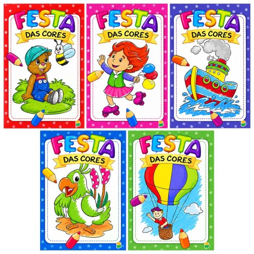 Livro para colorir Festa das Cores com 10 desenhos Brasil Leitura Livro para colorir Festa das Cores com 10 desenhos Brasil Leitura