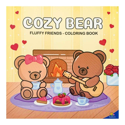 Livro para colorir Fluffy Cozy Bear com 24 páginas 120g Todolivro