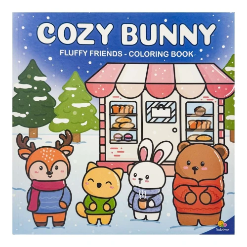 Livro para colorir Fluffy Cozy Bunny com 24 páginas 120g Todolivro