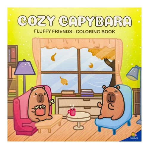 Livro para colorir Fluffy Cozy Capybara com 24 páginas 120g Todolivro