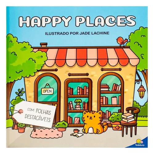 Livro para colorir Fluffy Happy Places com 24 páginas 120g Todolivro