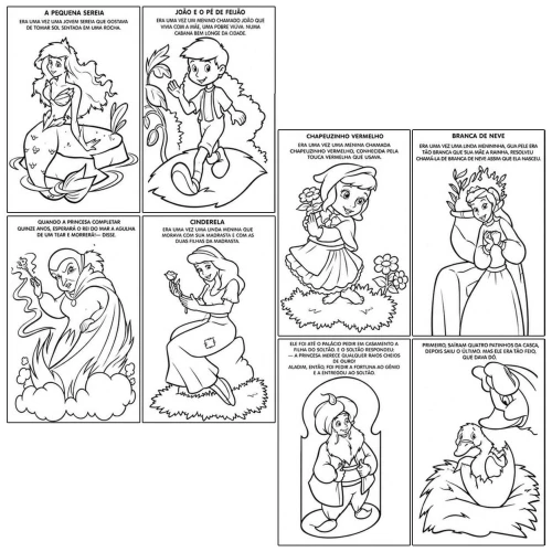 Livro para colorir Histórias Clássicas com 06 páginas Brasileitura Livro para colorir Histórias Clássicas com 06 páginas Brasileitura