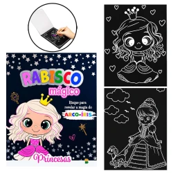 Livro para colorir Rabisco Mágico Princesa com 08 páginas Brasileitura