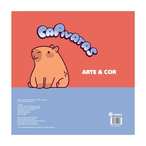 Livro para colorir arte Capivaras 36 páginas Culturama