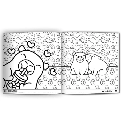 Livro para colorir arte Capivaras 36 páginas Culturama