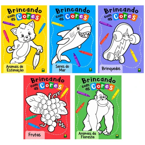 Livro para colorir Brincando com as Cores 04 páginas Brasileitura Livro para colorir Brincando com as Cores 04 páginas Brasileitura