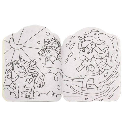 Livro para colorir com adesivos Unicórnios 32 páginas Todolivro