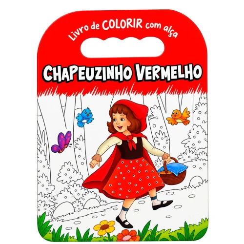 Livro para colorir com alça Chapeuzinho Vermelho com 16 páginas TodoLivro