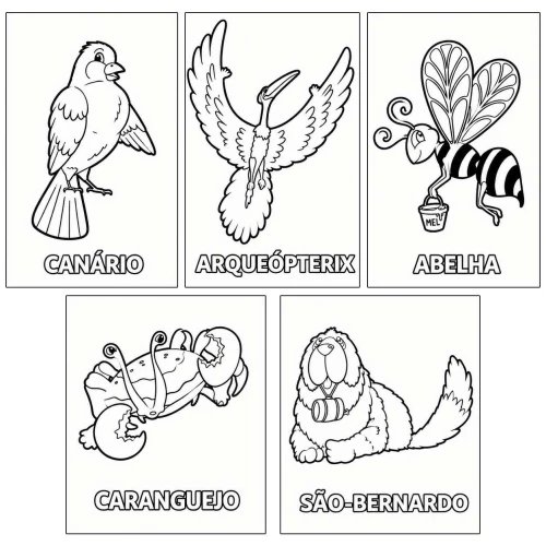 Livro para colorir e Brincar com Animais com 10 desenhos Brasileitura Livro para colorir e Brincar com Animais com 10 desenhos Brasileitura