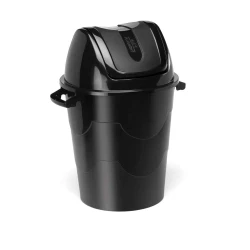 Lixeira basculante 42 litros preta Plasmont