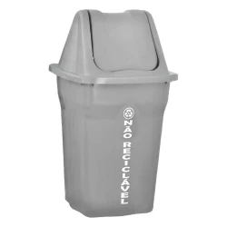 Lixeira basculante 60lts cinza não reciclável