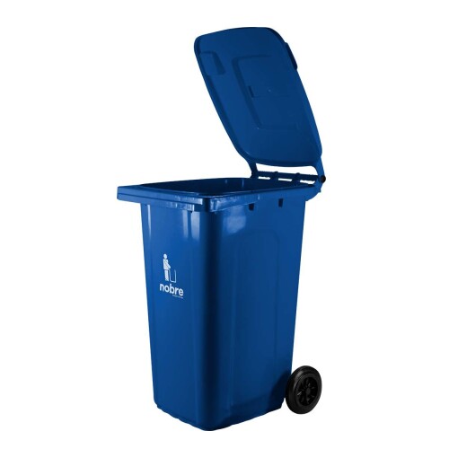 Lixeira coletora com tampa e rodinha 240 litros Azul Nobre Lixeira coletora com tampa e rodinha 240 litros Azul Nobre