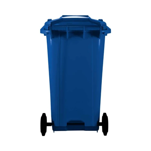 Lixeira coletora com tampa e rodinha 240 litros Azul Nobre