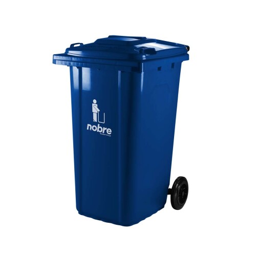 Lixeira coletora com tampa e rodinha 240 litros Azul Nobre Lixeira coletora com tampa e rodinha 240 litros Azul Nobre