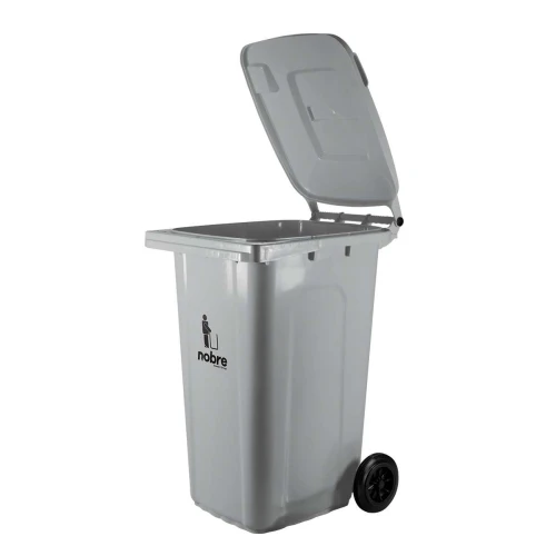 Lixeira coletora com tampa e rodinha 240 litros cinza Nobre Lixeira coletora com tampa e rodinha 240 litros cinza Nobre