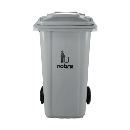 Lixeira coletora com tampa e rodinha 240 litros cinza Nobre Lixeira coletora com tampa e rodinha 240 litros cinza Nobre
