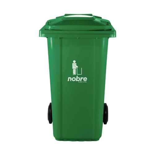 Lixeira coletora com tampa e rodinha 240 litros verde Nobre