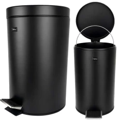 Lixeira com pedal 12 litros inox preta