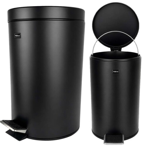 Lixeira com pedal 12 litros inox preta Lixeira com pedal 12 litros inox preta
