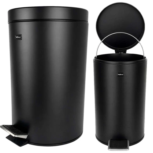 Lixeira com pedal 12 litros inox preta