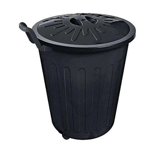 Lixeira com tampa 100 litros com rodinha preta Arqplast