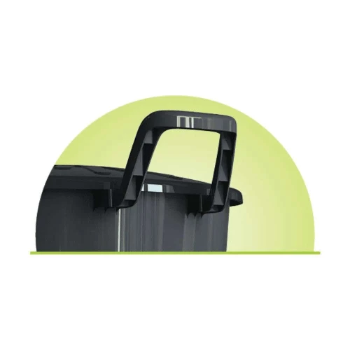 Lixeira com tampa 100 litros com rodinha preta Arqplast