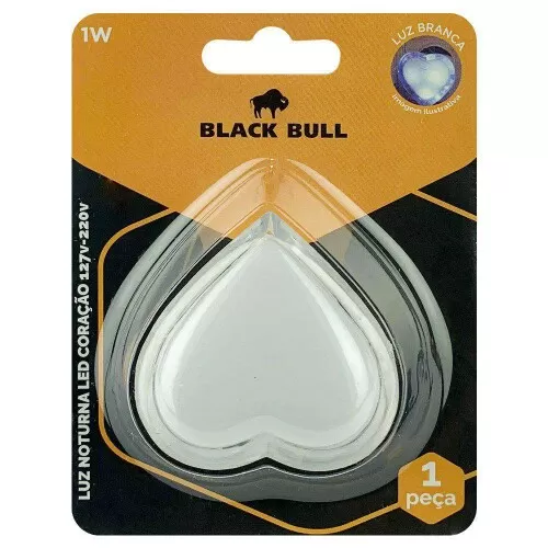 Luminária noturna led coração 127v/220v Black Bull