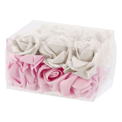 Luminária cordão com led flor branca e rosa 02 metros à pilha