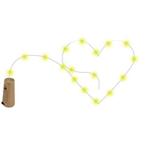 Luminária cordão de led amarelo à pilha 02 metros