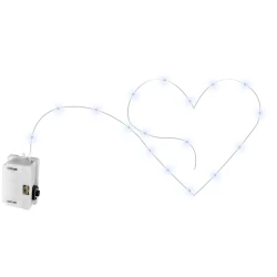 Luminária de cordão de led branco a pilha 2 metros