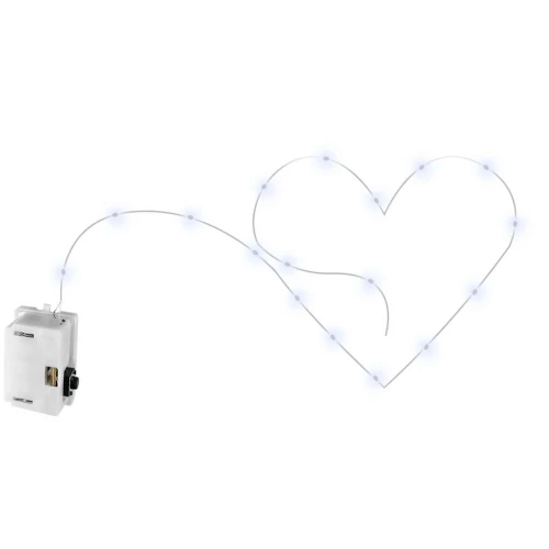 Luminária de cordão de led branco a pilha 2 metros
