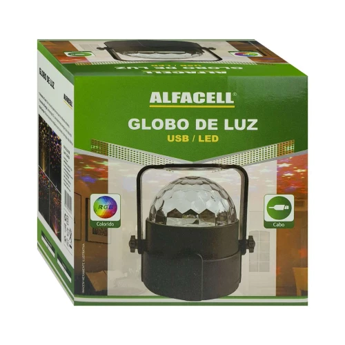 Luminária de festa globo de luz colorido usb/led Alfacell