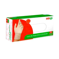 Luva latex com amido M com 100 unidades