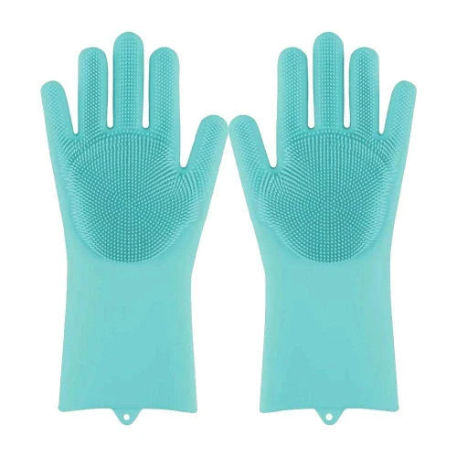 Luva multiuso de silicone cano curto esponja