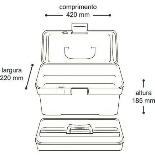 Maleta para ferramenta 01 bandeja 41x21,5x18,5cm Arqplast
