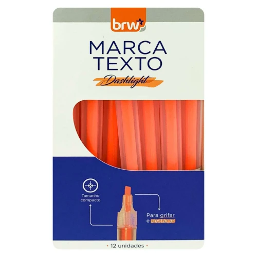 Marca texto fluorescente laranja BRW