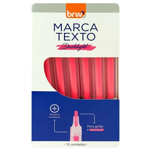 Marca texto fluorescente rosa BRW