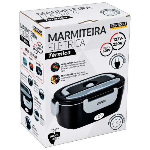 Marmita elétrica térmica bivolt 60w preta (v)