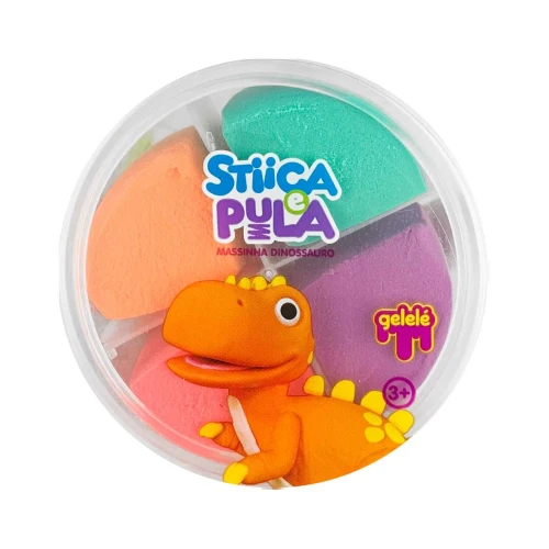 Massa de modelar 20g Dinossauro estica e pula coloridas