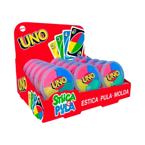 Massa de modelar 20g Uno estica e pula coloridas Doce Brinquedo