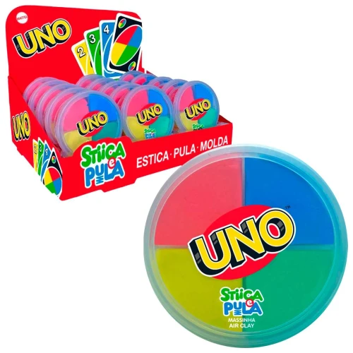 Massa de modelar 20g Uno estica e pula coloridas Doce Brinquedo