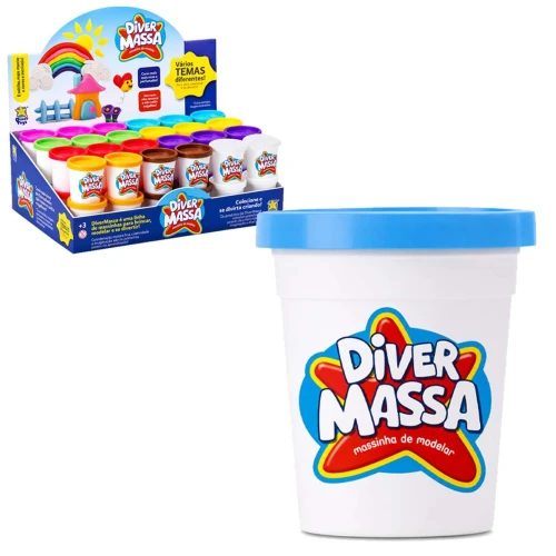 Massa de modelar 50 gramas potinho divermassa