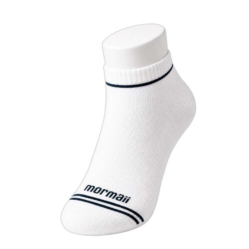 Meia esportiva Mormaii cano curto com 03 unidades 35/38 branca e cinza