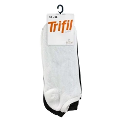 Meia esportiva cano curto com 03 pares tamanho 35 ao 38 sortidas Trifil