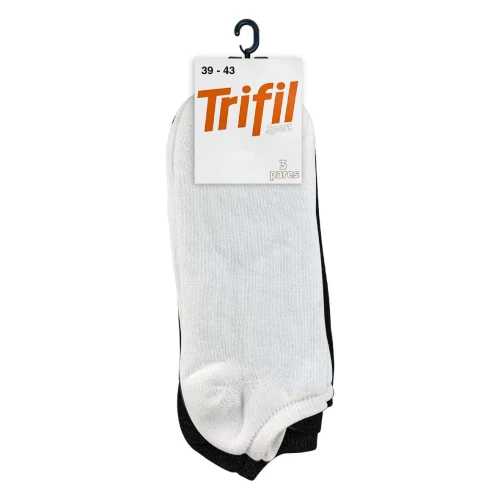 Meia esportiva cano curto com 03 pares tamanho 39 ao 43 sortidas Trifil